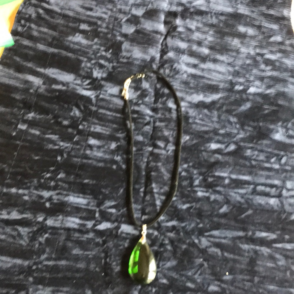 Black velvet corded necklace